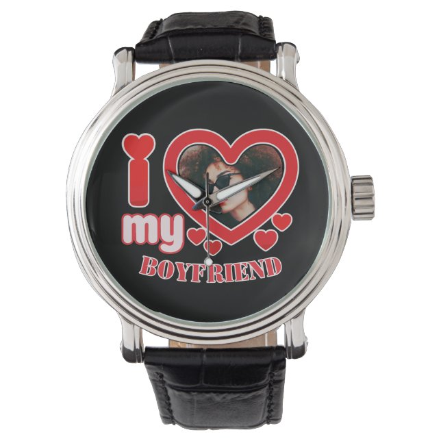 Reloj De Pulsera Amo la foto de mi Personalizado novio (Anverso)