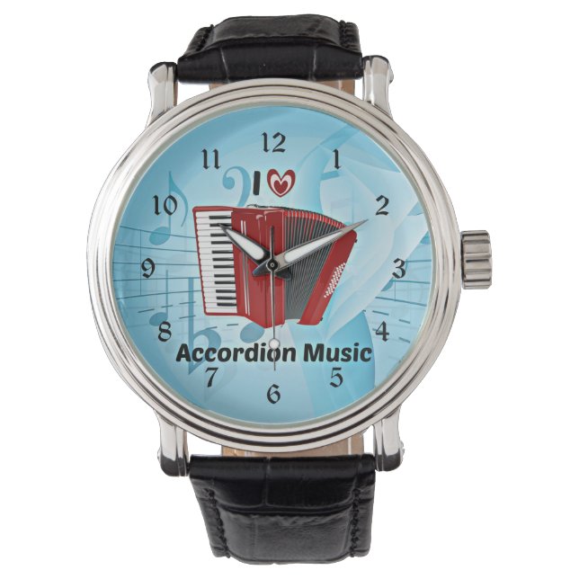 Reloj De Pulsera Amo la música de acordeón (Anverso)