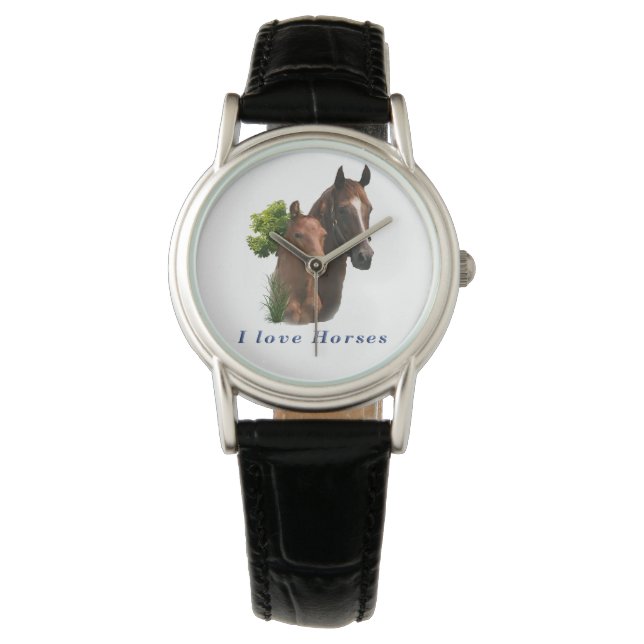 Reloj De Pulsera Amo los Caballos (Anverso)