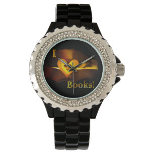 Reloj De Pulsera Amo los libros - I "corazón" reserva (luz de una