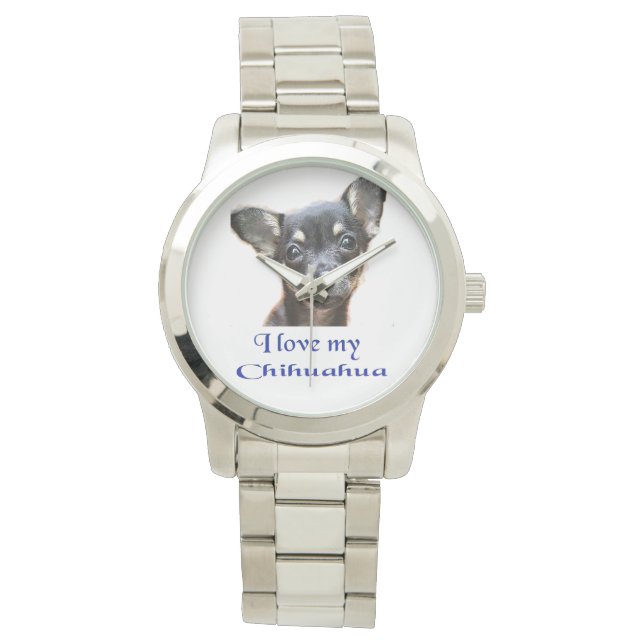 Reloj De Pulsera Amo mi Chihuahua (Anverso)