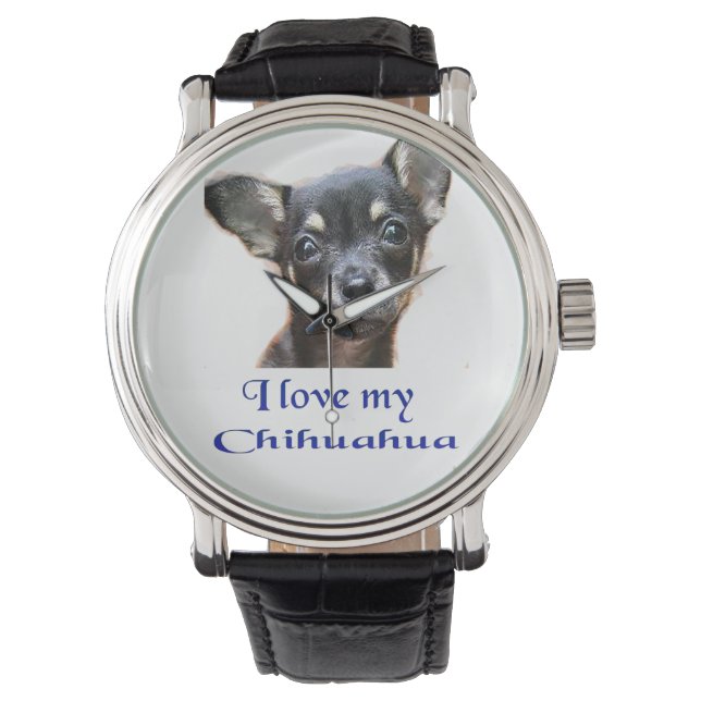 Reloj De Pulsera Amo mi Chihuahua (Anverso)