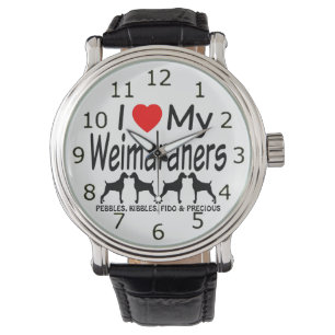Reloj De Pulsera Amo Mis Cuatro Perros Weimaraner