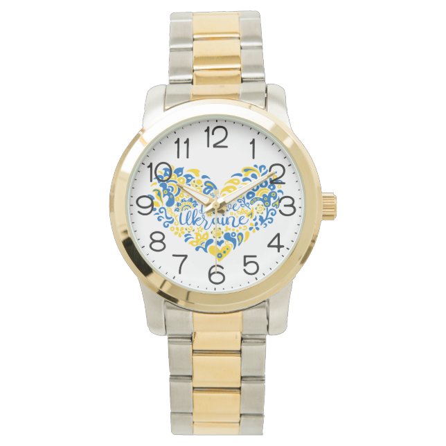 Reloj De Pulsera Amo Ucrania cita inspiradora corazón (Anverso)