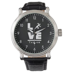 Reloj De Pulsera Amo Y Ventilador En Vivo De Pista De Atletismo Y D