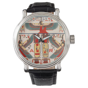 Reloj De Pulsera Amon Ra Blessics - Pharaoh Hieroglyphics Egipcio