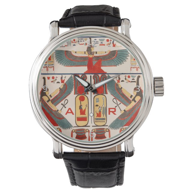 Reloj De Pulsera Amon Ra Blessics - Pharaoh Hieroglyphics Egipcio (Anverso)