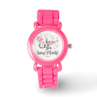 Reloj De Pulsera Amor - Cute San Valentín pingüino personalizado