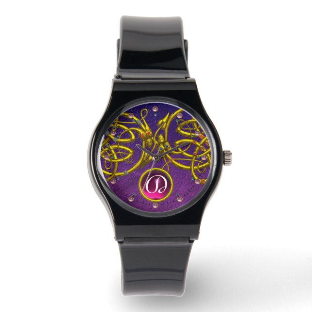 RELOJ DE PULSERA AMOR DE DRAGÓN/ CONOCIMIENTOS CELTICOS DE ORO GEMS (Anverso)