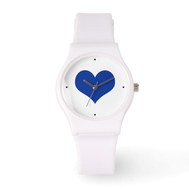 Reloj De Pulsera Amor del corazón azul (Anverso)