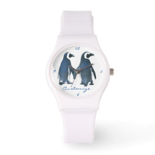 Reloj De Pulsera Amor pájaros Pingüino Pareja Thunder_Cove