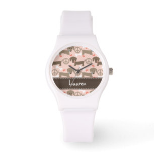 Reloj De Pulsera Amor personalizado Doxie de la paz