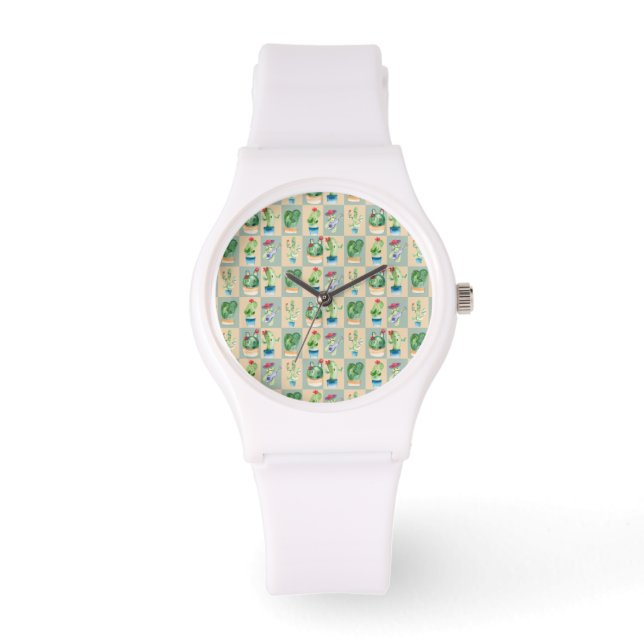 Reloj De Pulsera amor por cactus - acuarela (Anverso)