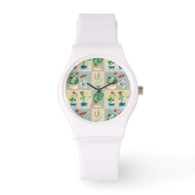 Reloj De Pulsera amor por cactus - acuarela (Anverso)
