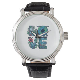 Reloj De Pulsera Amor Tortuga Marina Tierra Tropical