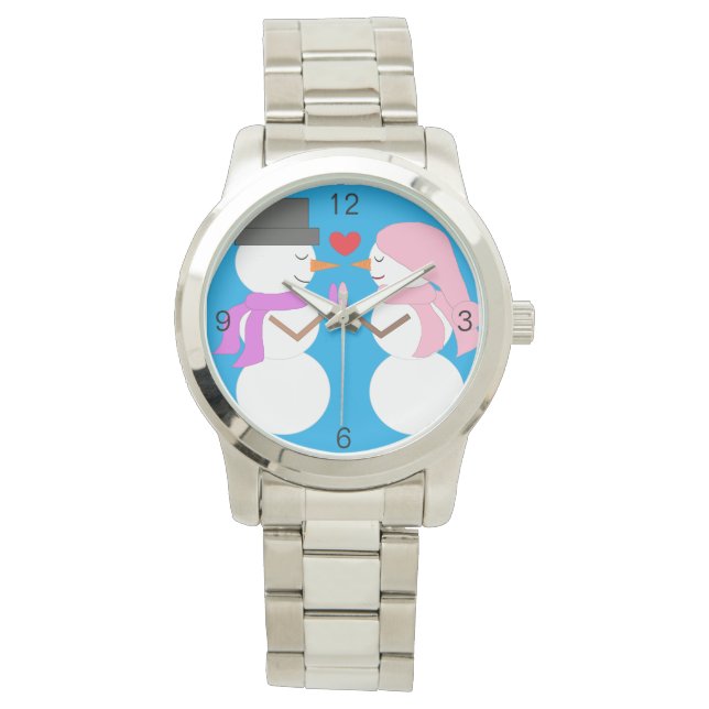 Reloj De Pulsera Amor y Snowpeople: (Anverso)