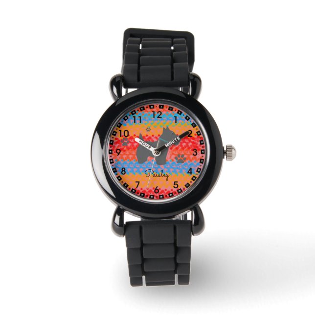 Reloj De Pulsera Añadir nombre chicas lindos personalizado perro co (Anverso)