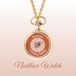 Reloj De Pulsera Añadir nombre floral introvertido naranja de soled