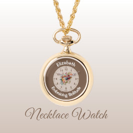 Reloj De Pulsera Añadir nombre floral introvertido soledad marrón