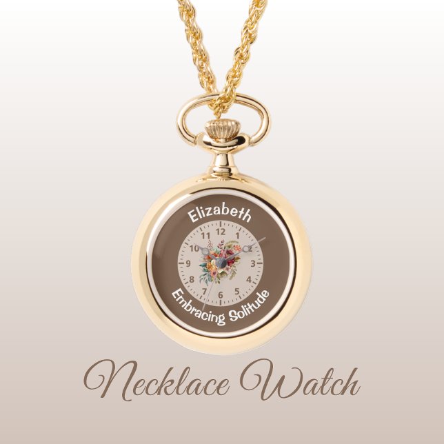 Reloj De Pulsera Añadir nombre floral introvertido soledad marrón (Subido por el creador)