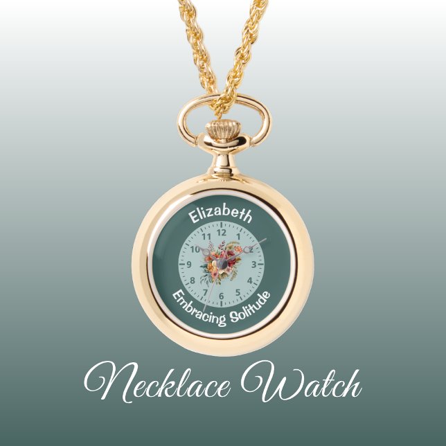 Reloj De Pulsera Añadir nombre floral introvertido soledad verde (Subido por el creador)