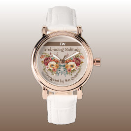Reloj De Pulsera Añadir nombre introvertido soledad floral marrón