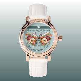 Reloj De Pulsera Añadir nombre introvertido soledad floral verde