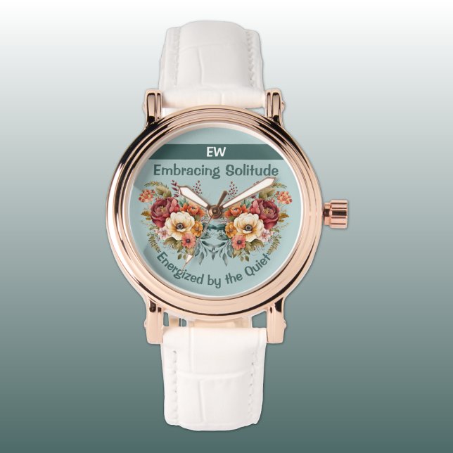 Reloj De Pulsera Añadir nombre introvertido soledad floral verde (Subido por el creador)