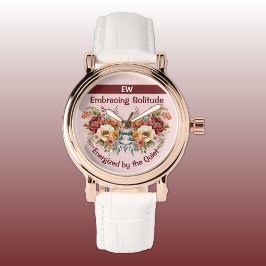Reloj De Pulsera Añadir nombre introvertido soledad rosa floral