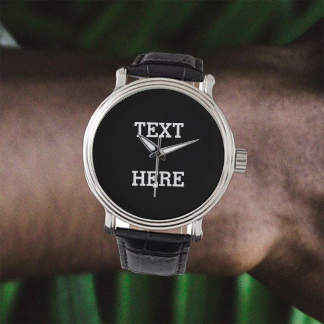 Reloj De Pulsera Añadir su propio texto Personalizado aquí negro y  (Subido por el creador)