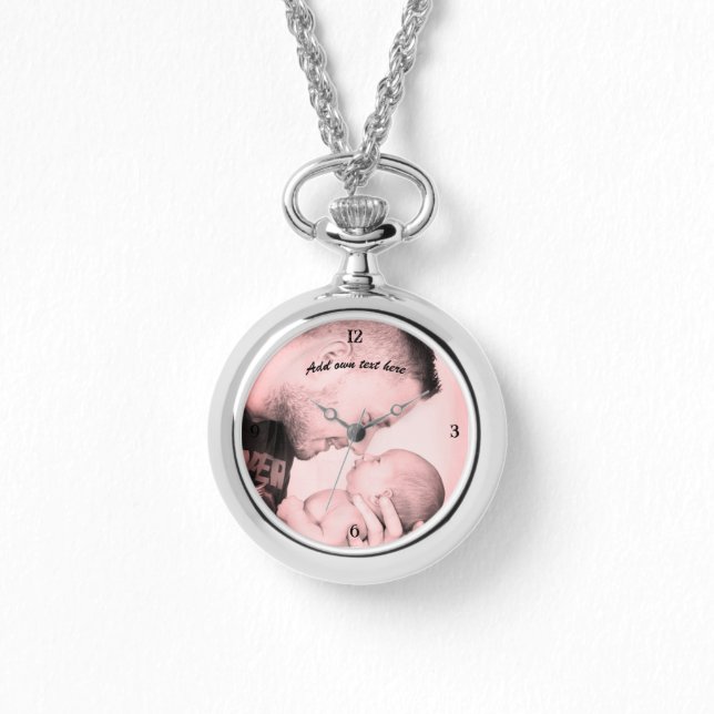 Reloj De Pulsera Añadir UR Photo Silver eWatch Necklace (Anverso)