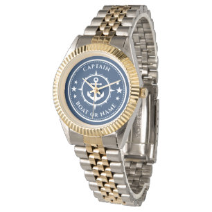 Reloj De Pulsera Anchor Compass Stars Capitán Boat o Nombra Naval