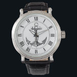 Reloj De Pulsera Ancla<br><div class="desc">Anclaje vintage. Números romanos.</div>