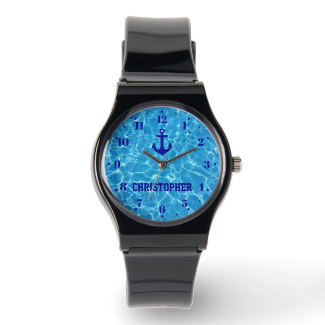 Reloj De Pulsera Ancla de agua de piscina personalizada (Anverso)