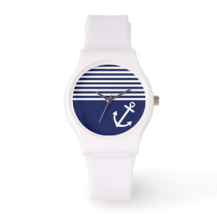 Reloj De Pulsera Ancla del amor de los azules marinos náutica