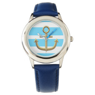 Reloj De Pulsera Ancla dorada, símbolos del amor.