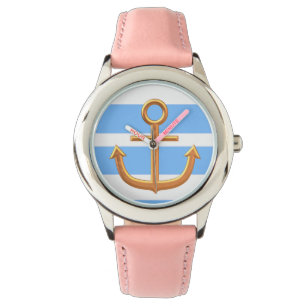 Reloj De Pulsera Ancla dorada, símbolos del amor.