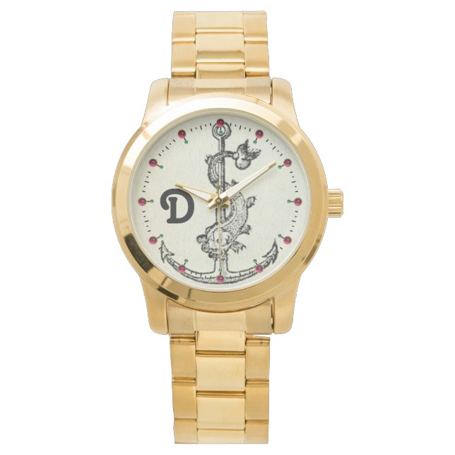 RELOJ DE PULSERA ANCLADOR CON MONOGRAMA NÁUTICO DE PESCADO (Anverso)