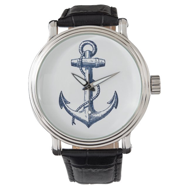 Reloj De Pulsera Anclaje azul de la marina (Anverso)