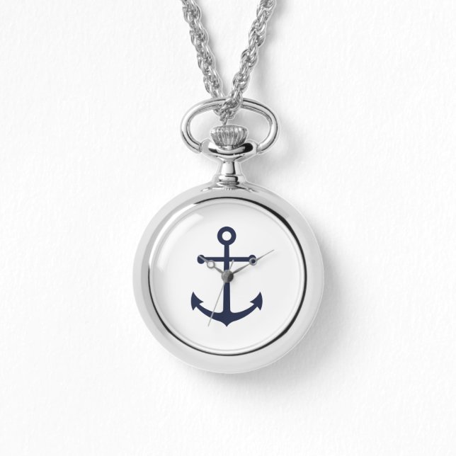 Reloj De Pulsera Anclaje azul de la Marina Náutica (Anverso)