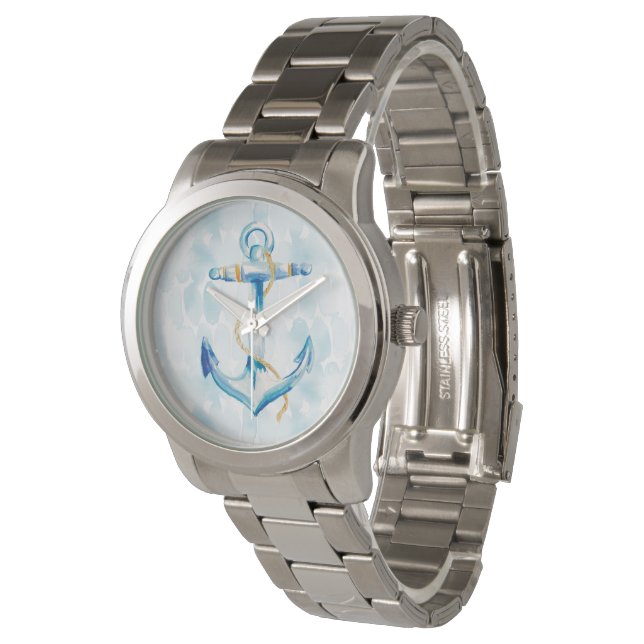 Reloj De Pulsera Anclaje de color azul (Angular)