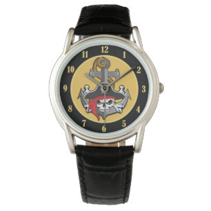 Reloj De Pulsera Anclaje de cráneo pirata