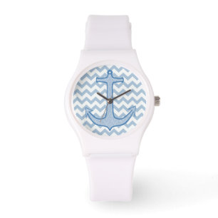 Reloj De Pulsera Anclaje floral azul