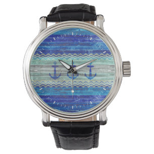 Reloj De Pulsera Anclas costeras azules de la Marina Rusa