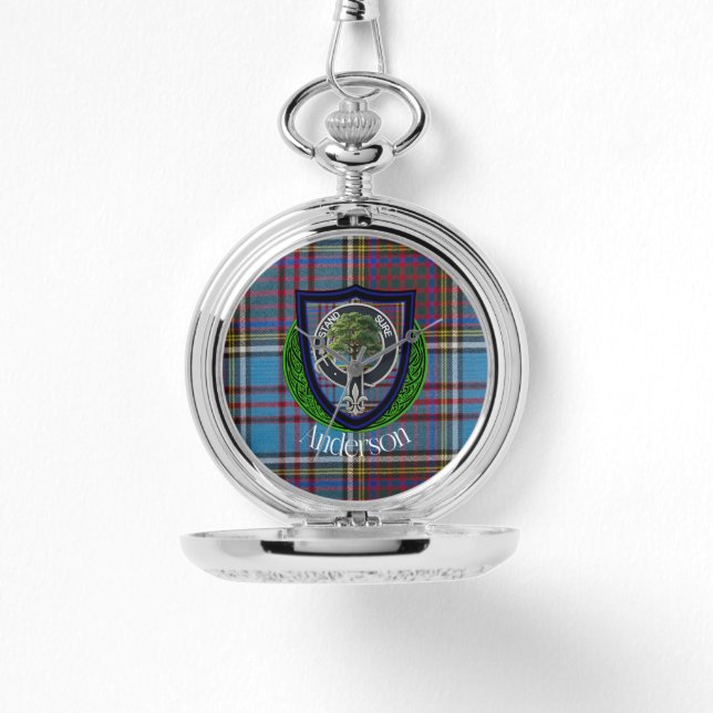 Reloj De Pulsera Anderson Scottish Clan Tartán y Escudo (Anverso)