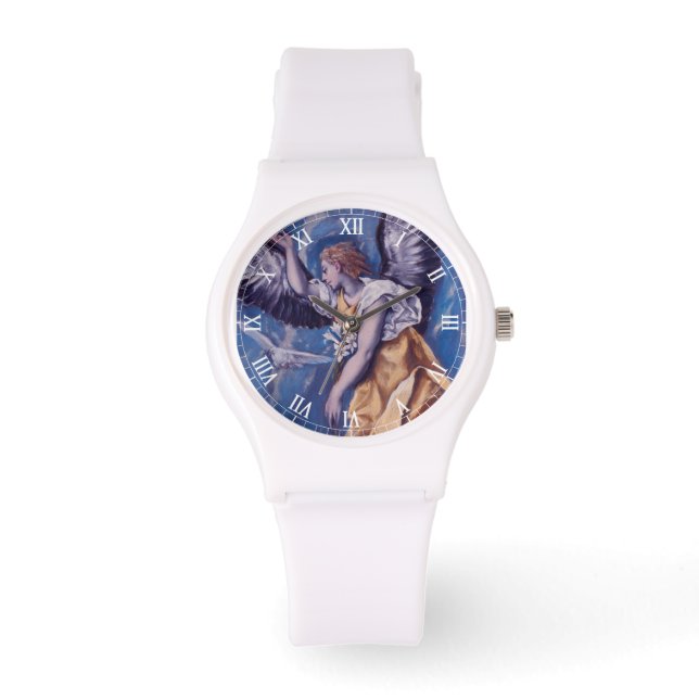 Reloj De Pulsera ángel con paloma blanco (Anverso)