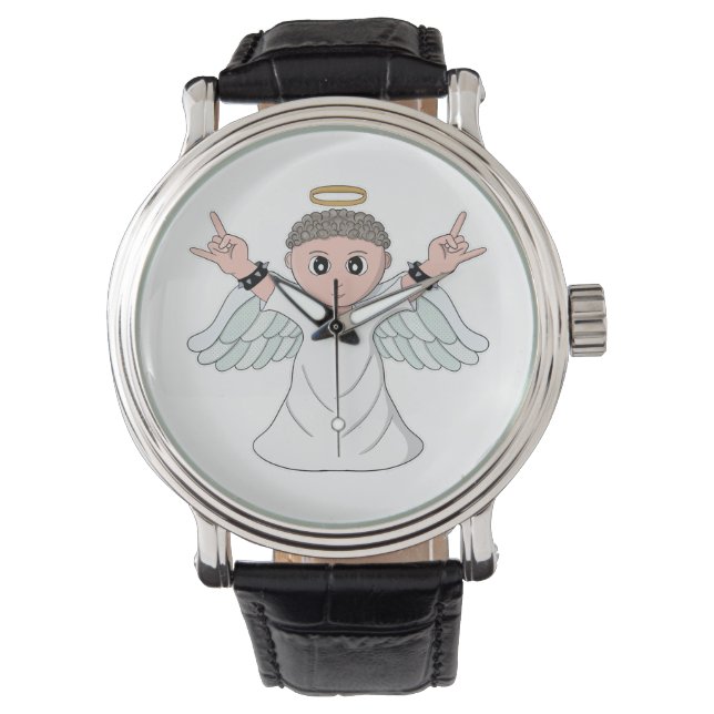 Reloj De Pulsera Angel de amor a la música fuerte (Anverso)