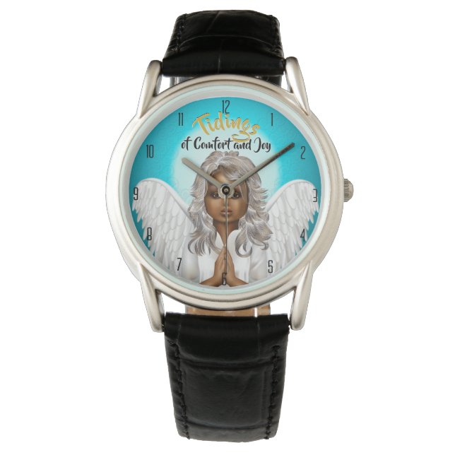 Reloj De Pulsera Ángel de oración afroamericano (Anverso)