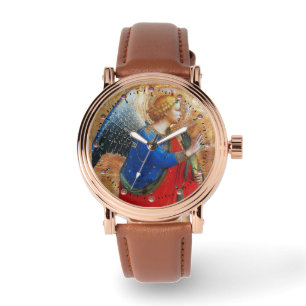 RELOJ DE PULSERA ANGEL EN ORO ROJO Y AZUL