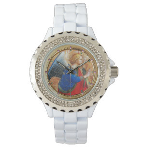 RELOJ DE PULSERA ANGEL EN ORO ROJO Y AZUL